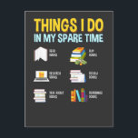 Funny Read Research Talk über Bücher spare Time Postkarte<br><div class="desc">Dinge,  die ich in meiner Freizeit tue,  lesen,  kaufen,  recherchieren,  überprüfen,  über Bücher reden und umordnen.</div>