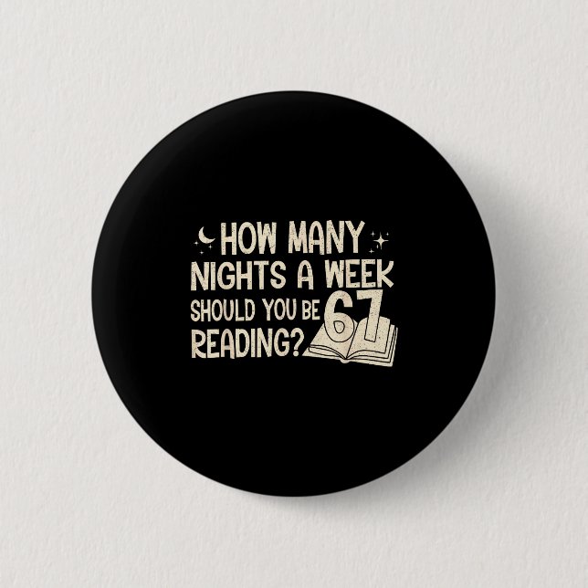 Funny Reading 67 Six Seven Meme Englieacher Book L Button (Vorderseite)