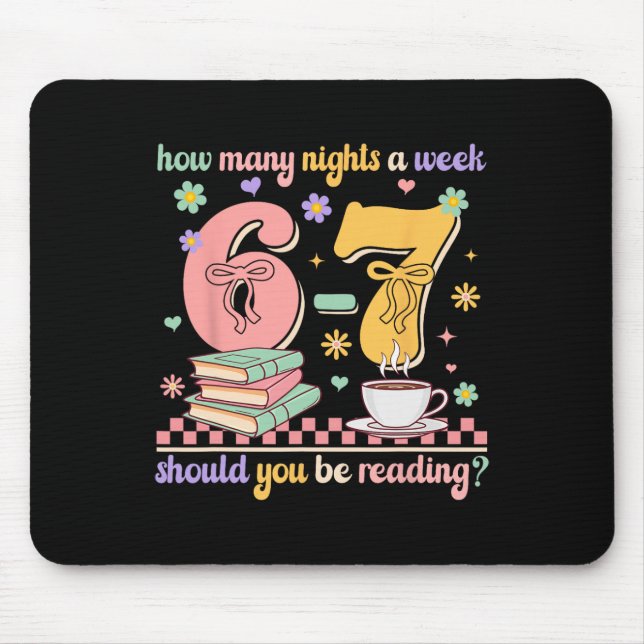 Funny Reading 67 Teacher Six Seven Reading 6 7 Boo Mousepad (Vorne)
