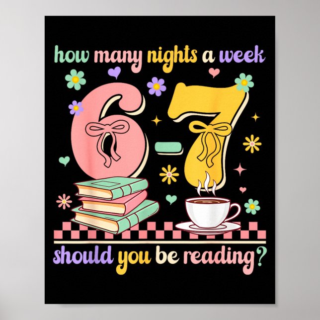 Funny Reading 67 Teacher Six Seven Reading 6 7 Boo Poster (Vorne)