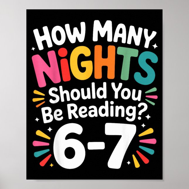 Funny Reading 6 7 Six Seven Meme Englieacher Book  Poster (Vorne)