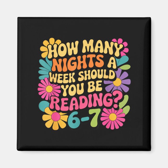 Funny Reading Book Teacher 67 Six Seven Meme  Magnet (Vorne)