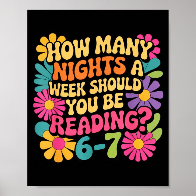 Funny Reading Book Teacher 67 Six Seven Meme  Poster (Vorne)