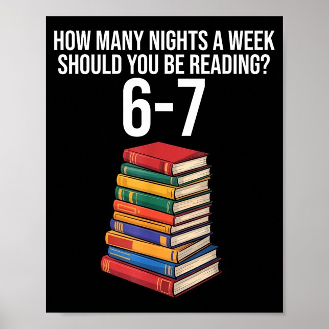 Funny Reading Book Teacher 67 Six Seven Meme  Poster (Vorne)