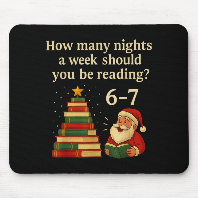Funny Reading Christmas Tree Book– Reading 6 7 Mem Mousepad (Vorne)
