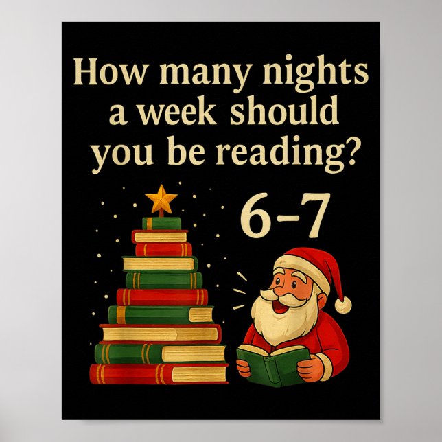 Funny Reading Christmas Tree Book– Reading 6 7 Mem Poster (Vorne)