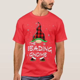 Funny Reading Gnome Red Buffalo Kariert Christma T-Shirt
