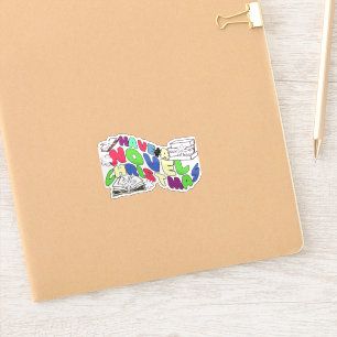 Funny Reading Wavy Texte für Bookon Weihnachten Aufkleber