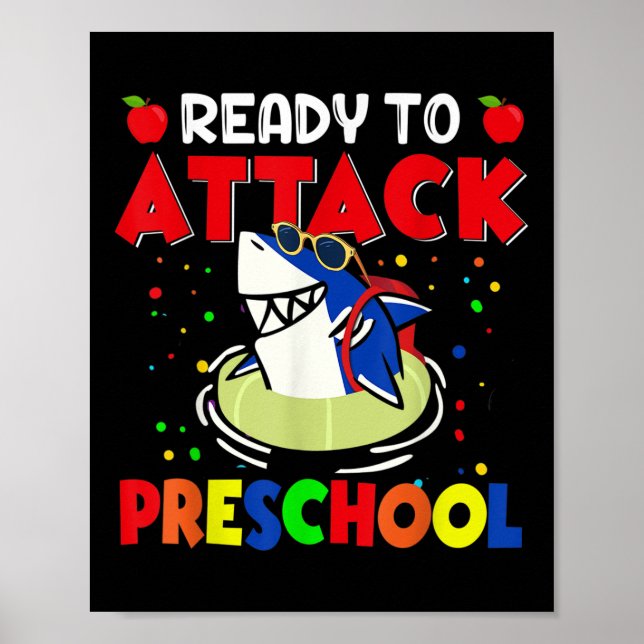 Funny Ready To Attack Preschool Teacher Kids Back  Poster (Vorne)