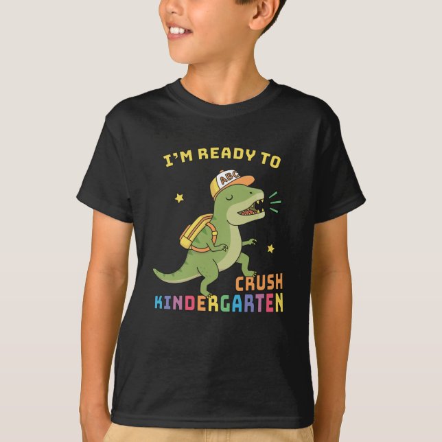Funny ready to crush Kindergarten Dinosaurier T -  T-Shirt (Vorderseite)