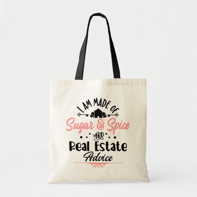 Funny Real Anwesen Agent Geschenk House Broker Rea Tragetasche (Vorne)