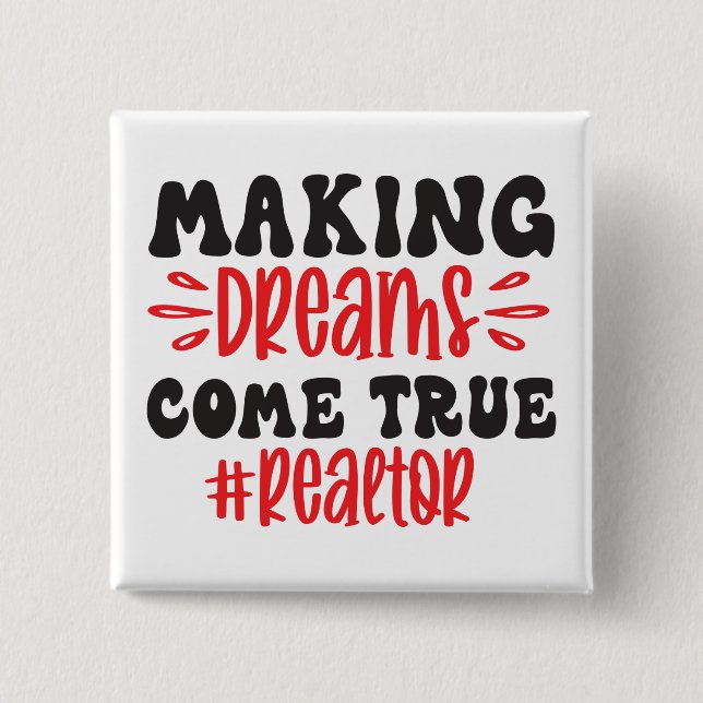 Funny Real Anwesen Agent Geschenk Zuhause Broker R Button (Vorderseite)