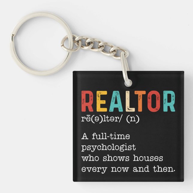 Funny Real Anwesen Agent Realtor Job Beschreibung Schlüsselanhänger (Vorderseite)