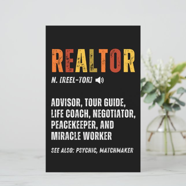 Funny Real Anwesen Broker Realtor Briefpapier (Stehend Vorderseite)