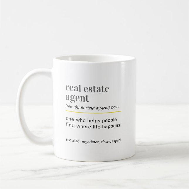Funny Real Estate Agent Definition Gift Kaffeetasse (Links)
