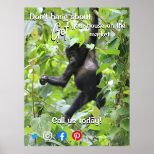 funny real estate Don't hang about Postcard Poster
