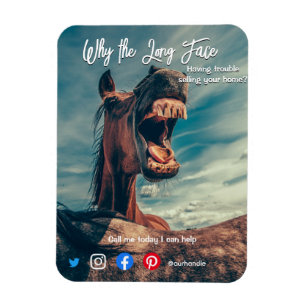 funny real estate postcard long face horse magnet