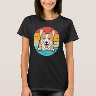 Funny Realistic Corgi Dog Lover Portrait Vintag 7 T-Shirt