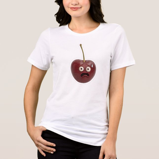 Funny Realistic Stressed Cherry Tri-Blend Shirt (Vorderseite)
