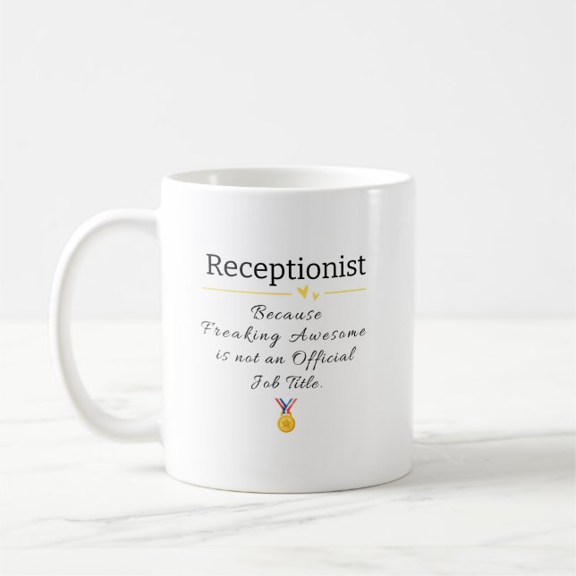 Funny Receptionist Wertschätzung Kaffeetasse (Links)