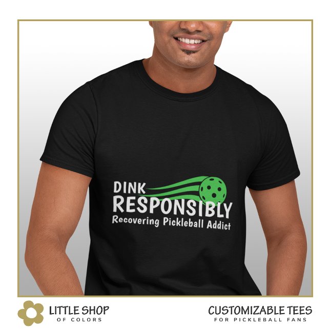 Funny Recovery Pickleball Addict Personalisiert T-Shirt (Von Creator hochgeladen)