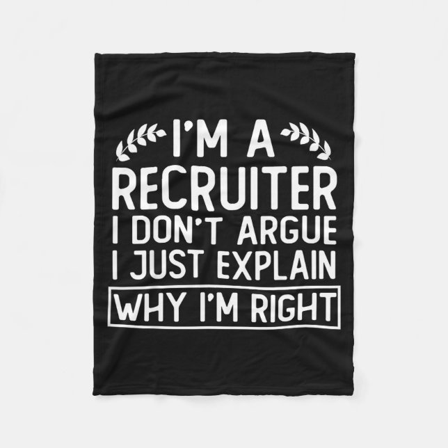 Funny Recruiter Design Saying_ I M A Recruiter I D Fleecedecke (Vorderseite)