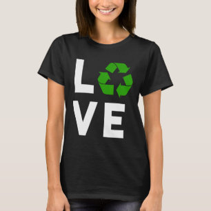 Funny Recycelnd Symbol Umwelt Planet I Liebe T-Shirt