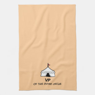 Funny Red and White Circus Zent Quote Kittowe Geschirrtuch
