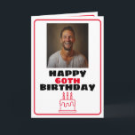 Funny Red and White Foto Husband Birthday Karte<br><div class="desc">Das sonnige Red and White Foto Husband Birthday, ein lustiges und cooles Design für jeden, der eine einzigartige Geburtstagskarte für seinen Ehemann zum Geburtstag sucht. Das Design ist einfach und auffällig, es verfügt über einen einfachen Rahmen, einen Geburtstagstorte, ein Foto in der Mitte und bearbeitbare Textinformationen. Wenn Sie Probleme mit...</div>