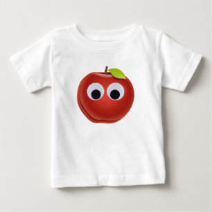 Funny Red Apple mit Googly Eyes Baby T-shirt