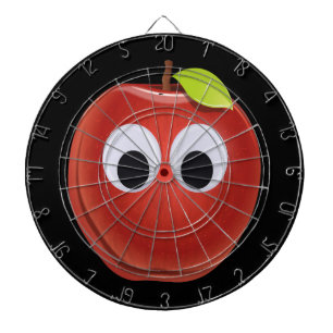Funny Red Apple mit Googly Eyes Dartscheibe