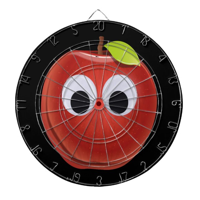 Funny Red Apple mit Googly Eyes Dartscheibe (vorne)