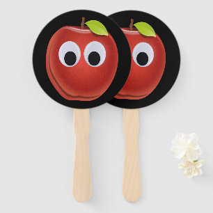 Funny Red Apple mit Googly Eyes Fächer