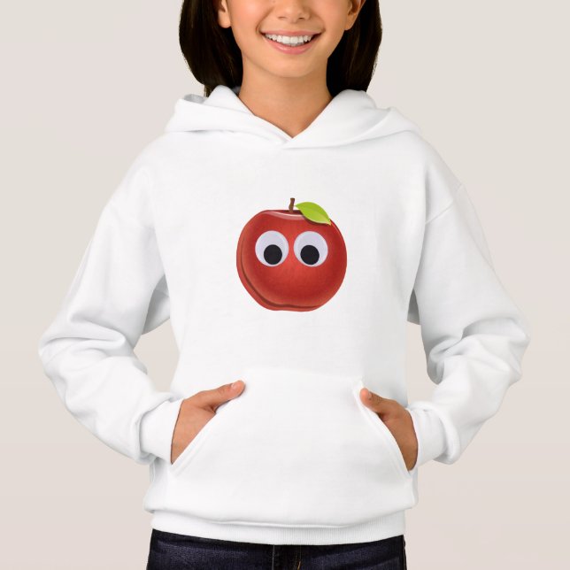 Funny Red Apple mit Googly Eyes Hoodie (Vorderseite)