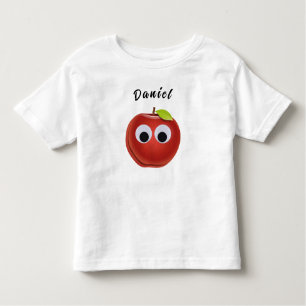 Funny Red Apple mit Googly Eyes Kleinkind T-shirt