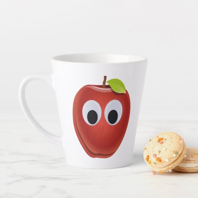Funny Red Apple mit Googly Eyes Milchtasse (Beispiel)