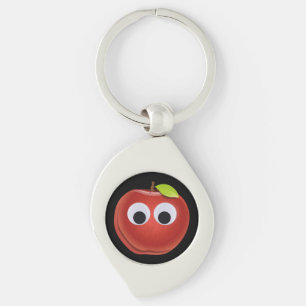 Funny Red Apple mit Googly Eyes Schlüsselanhänger