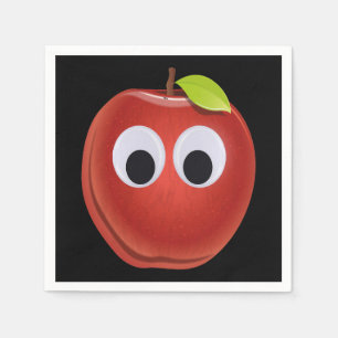 Funny Red Apple mit Googly Eyes Serviette