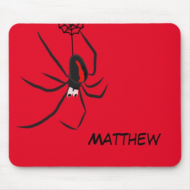 Funny Red Back Spider Persönlicher Name Mousepad (Vorne)