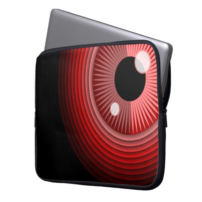 Funny Red Black Evil Devil Eye Magic Art Laptopschutzhülle (Vorderseite Links)