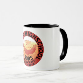 Funny Red Black Orange White Olympus High School Tasse