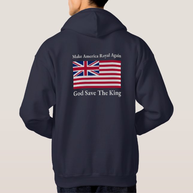 Funny Red Blue Make America Royal wieder Flagge Hoodie (Rückseite)