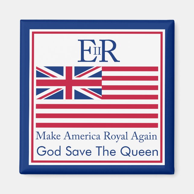Funny Red Blue Make America Royal wieder Vector Ar Magnet (Vorne)