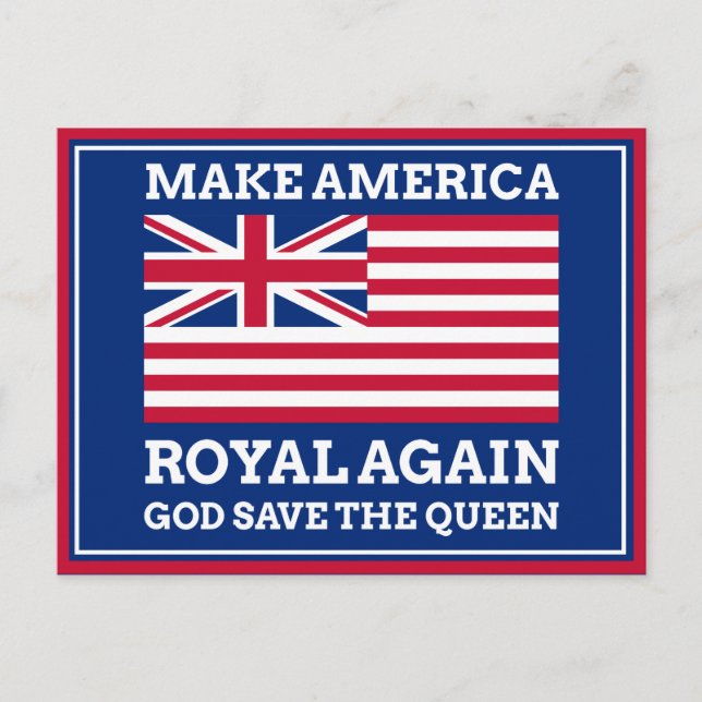 Funny Red Blue Make America Royal wieder Vector Ar Postkarte (Vorderseite)