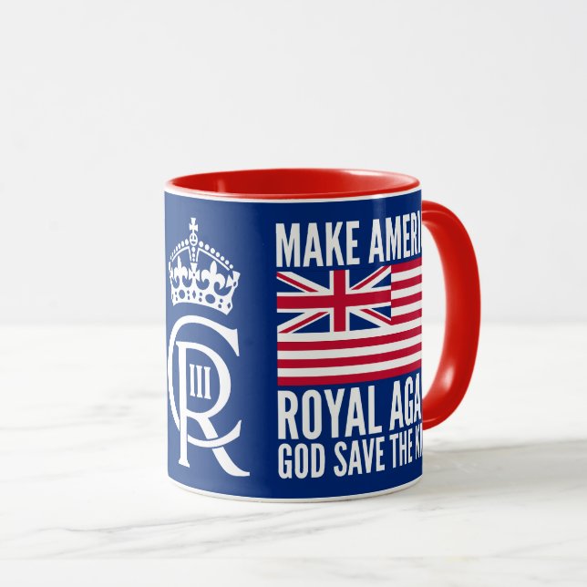 Funny Red Blue White Make America Royal Again Flag Tasse (VorderseiteRechts)