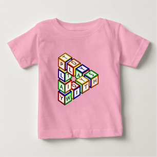 Funny Red Blue Yellow Green Toy Blocks Art Baby T-shirt