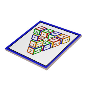 Funny Red Blue Yellow Green Toy Blocks Art Fliese