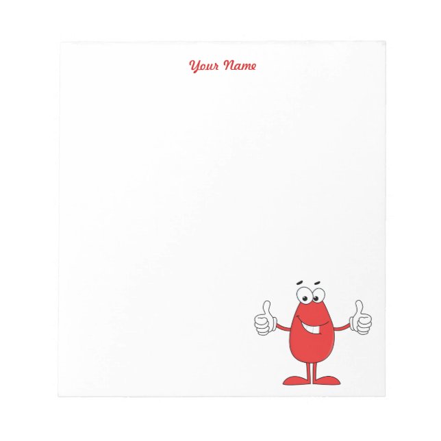 Funny Red Cartoon Notizblock (Vorderseite)
