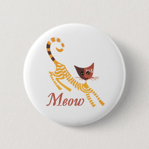 Funny Red Cat Button