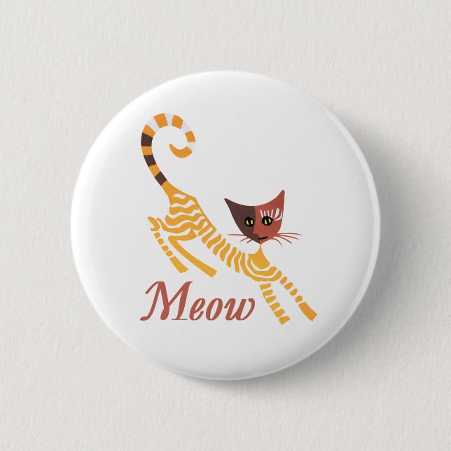 Funny Red Cat Button (Vorderseite)